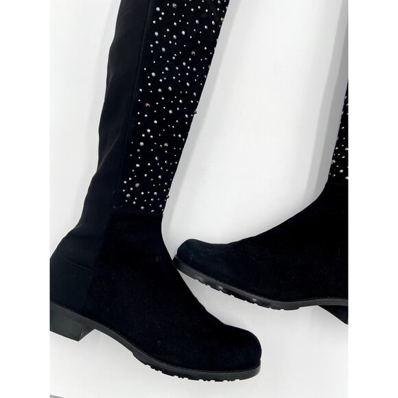 Stuart Weitzman 5050 Suede Embellished Studded Over The Knee Tall Boots size 7.5 - Picture 3 of 13